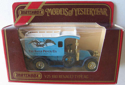 Matchbox Lesney Models Of Yesteryear Y-25 1910 Renault Type AG EAGLE PENCIL CO. 1984