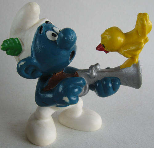 HUNTING SMURF 1978 SMURFS -  Peyo Schleich vintage collectable toy FIGURE