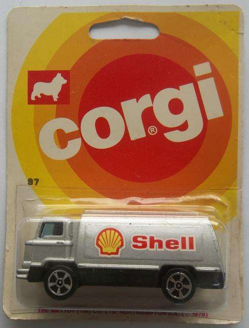 Corgi JUNIORS #97 Shell Petrol Tanker Made in England 1978 Vintage Model PETROL ADVERTISING