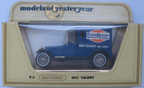 MATCHBOX MODELS OF YESTERYEAR ( 1927 Talbot ) Ever Ready - Lesney ENGLAND 1978 31 YEARS OLD BOXED