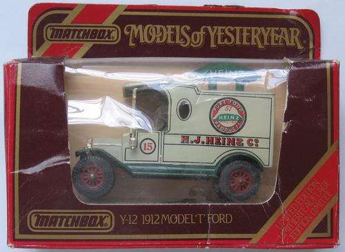 MATCHBOX YESTERYEAR Y-12 1912 MODEL T FORD " HEINZ " ADVERTISING 1986 LIMITED