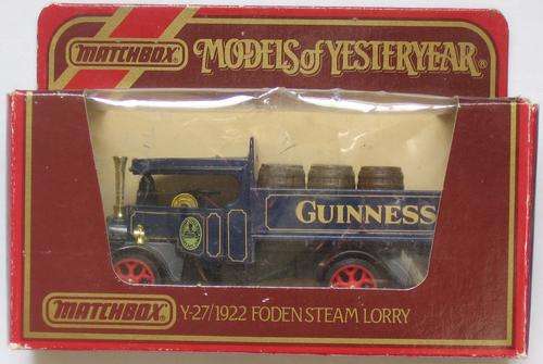 MATCHBOX Lesney Models Of Yesteryear GUINESS BEER Y-27 / 1922 Foden Steam Lorry