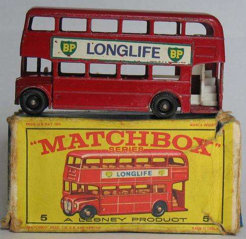 MATCHBOX Lesney Regular Wheels 1-75 Series #5 Routemaster Bus (ENGLAND 1965 BOXED)