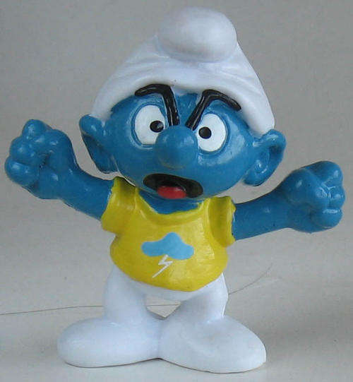 GROUCHY SMURF 1990's -  Smurfs Peyo Schleich SsSsSsSsMmMmmuuuurrrrrrrrfffffffffffssssssssssss