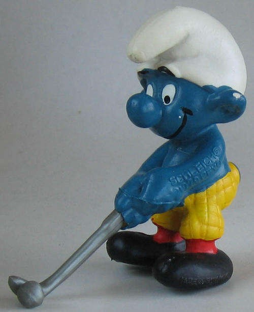 GOLF SMURF 1979  -  Smurfs Peyo Schleich vintage collectable toy FIGURE