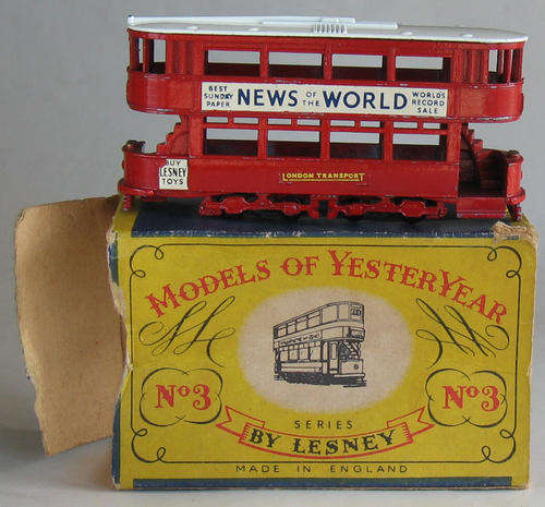 A Matchbox Models Of Yesteryear Y-3 1907 E class tramcar 1956 MADE IN ENGLAND LESNEY