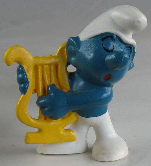 HARP SMURF 1974  -  Smurfs Peyo Schleich vintage collectable toy FIGURE