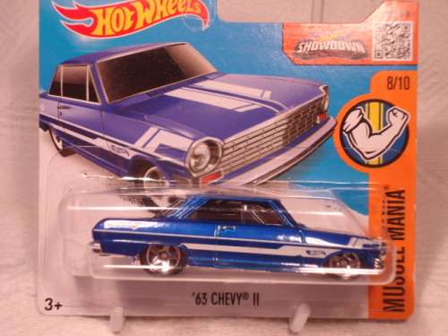 Hotwheels - # 128/250 -8/10 - '63 Chevy II - 2016 - Muscle Mania