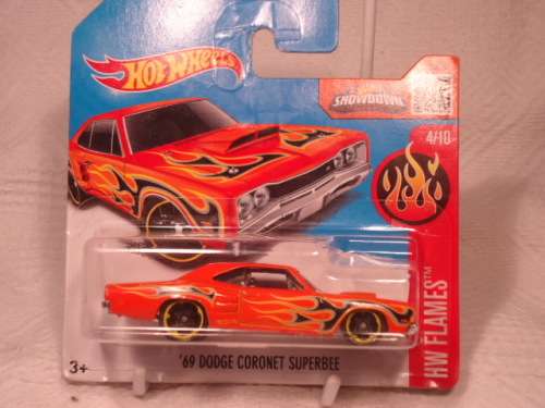 Hotwheels - # 94/250 - 4/10 - '69 dodge Coronet Superbee - 2016 - Flames