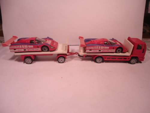 Corgi Junior - Ford Cargo Truck and Trailer plus 2 Jaguar Racing Cars