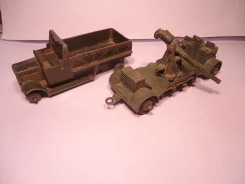 Dinky Toys - #  151b & 161b - Covered Wagon and Anti Aircraft Gun - To Restore