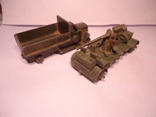 Dinky Toys - #  151b & 161b - Covered Wagon and Anti Aircraft Gun - To Restore