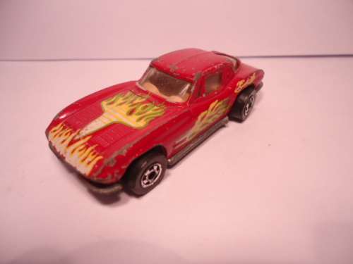 Hotwheels - # 1486 - 1980 - Corvette - Split Winfow `63 - Flames - made in Hong Kong