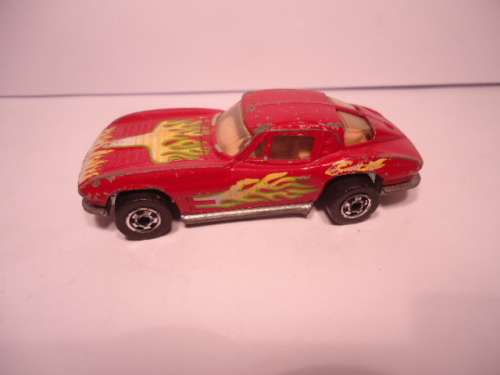 Hotwheels - # 1486 - 1980 - Corvette - Split Winfow `63 - Flames - made in Hong Kong