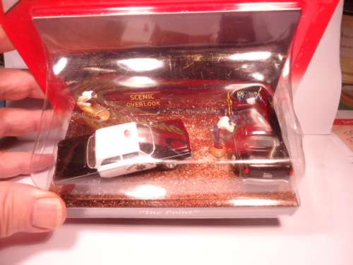 Johnny Lightning - # 222-01 - `The Point` scene with `55 Chevy Hot Rod and `63 Police Cruiser