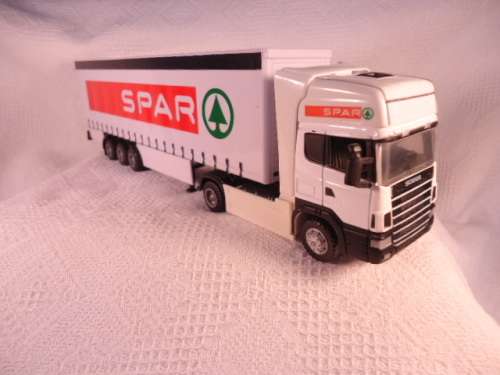 Teama - Scania 538R, Spar China Truck, R124, Mid Trailor - Trailor Plastic, Truck Die cast