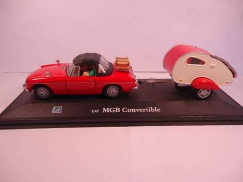 Cararama - MGB Convertible with Teardrop Caravan