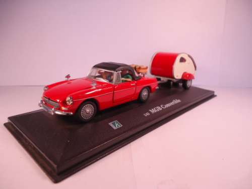 Cararama - MGB Convertible with Teardrop Caravan