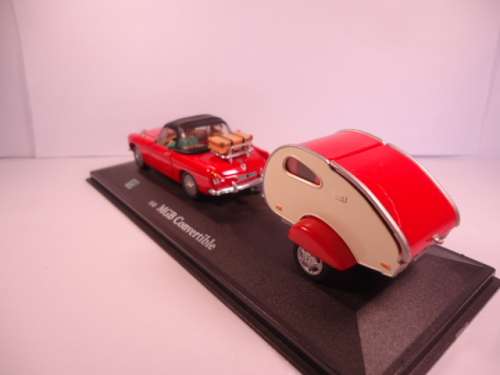 Cararama - MGB Convertible with Teardrop Caravan