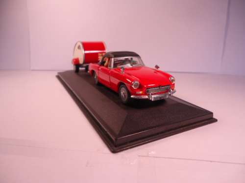 Cararama - MGB Convertible with Teardrop Caravan