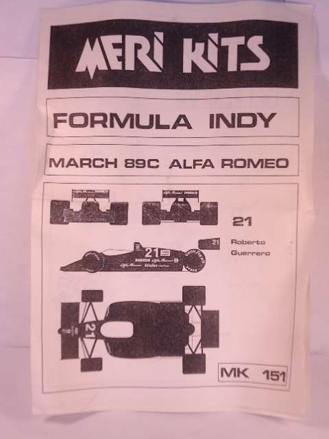 Meri Kits - Alfa Romeo - March 89C, Formula Cart 1989 - # MK 151 - Unbuilt White Metal Kit