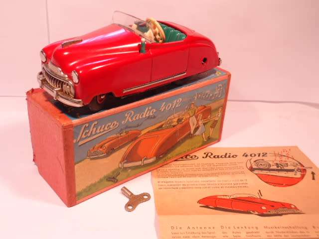 Schuco - Open Sports Radio Car  with key - operational - # 4012 - Radio not operational.