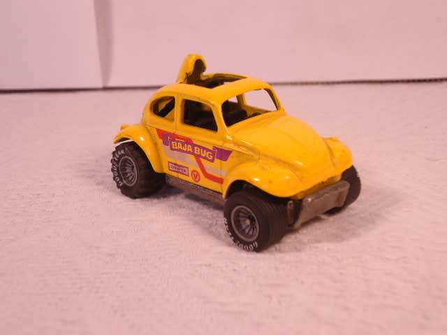 Hotwheels - 1983 Volkswagen Beetle - Baja Bug - Real Riders - Grey hubs
