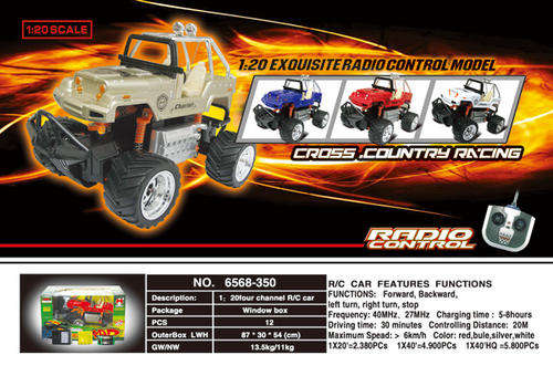 NEW RC CROSS COUNTRY JEEP WITH RECHARGEABLE BATTERIES