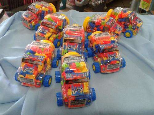 Building blocks in plastic truck