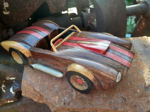 Hand carved Wooden Car - Shelby Cobra