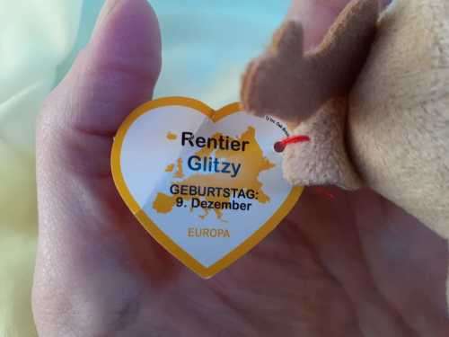 Plush McDonalds TY Teenie Beanie Boos - Rentier Glitzy