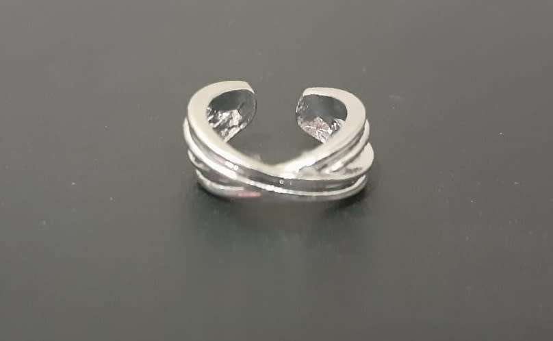 Ear Cuff - Silver Criss Cross, No Piercing Earring - Each