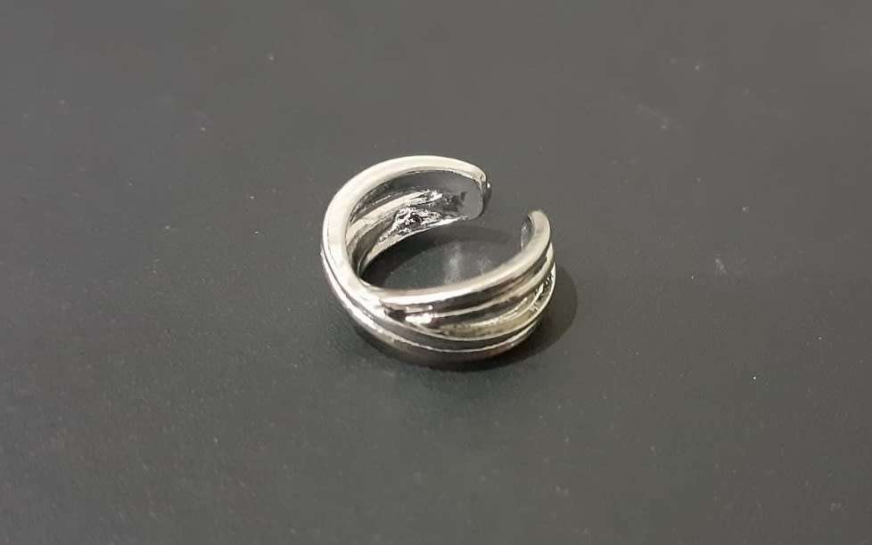 Ear Cuff - Silver Criss Cross, No Piercing Earring - Each