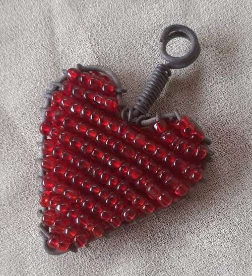 Wire Beaded Heart