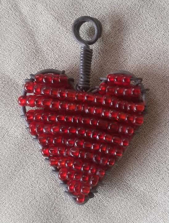 Wire Beaded Heart