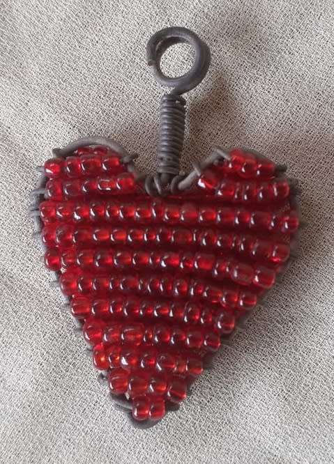 Wire Beaded Heart