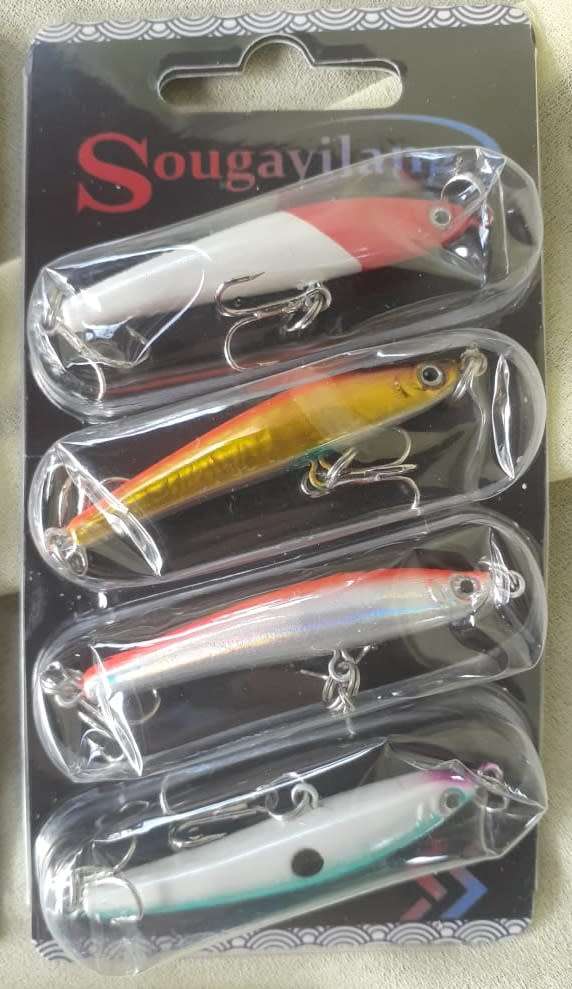Hard Plastic Fishing Lure Jerkbait Set of 4