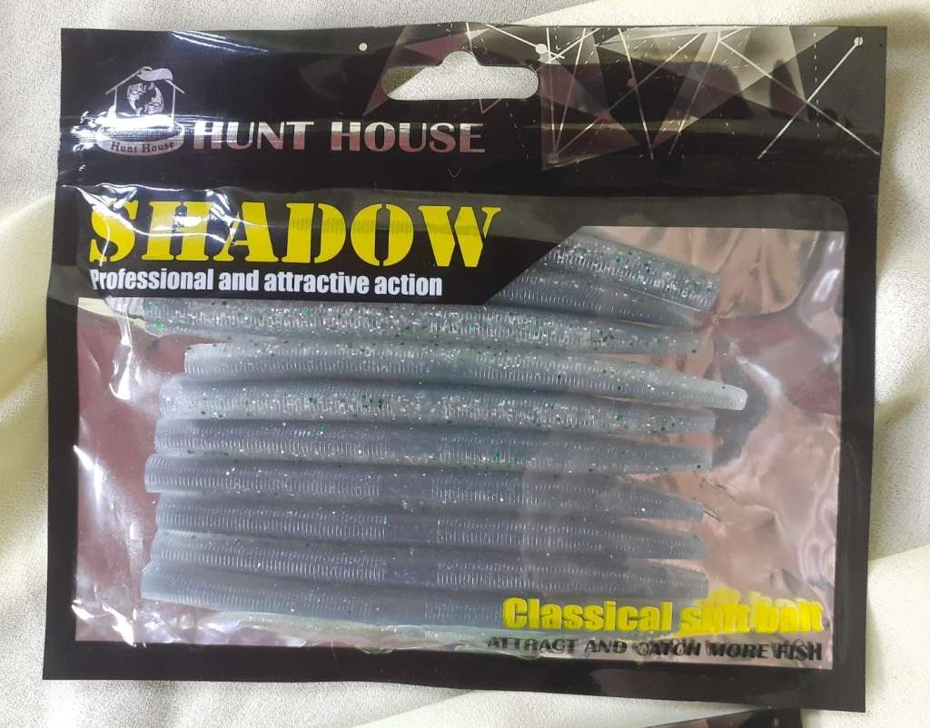 Hunt House Soft Plastic Fishing Lures Senko Worm 10pc Glitter Grey