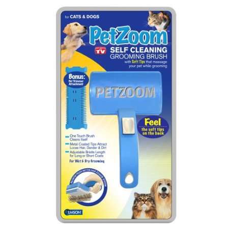 PETZOOM SELF CLEANING GROMMING BRUSH FOR CATS & DOGS!!!!!!!! AS SEEN ON TV