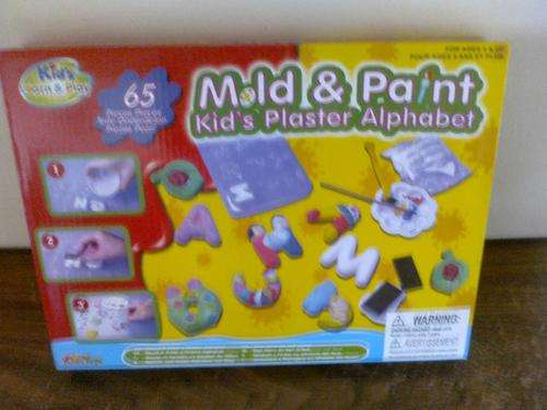 1ST ON BOB, 65 PIECES MOLD & PAINT KIDS PLASTER ALPHABET!!!!! A MUST HAVE!!!!