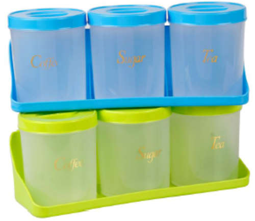 3PIECE, TEA, SUGAR & COFFEE  CANNISTERS ON STAND PERFECT FOR YOUR HOME!!!!!!!!