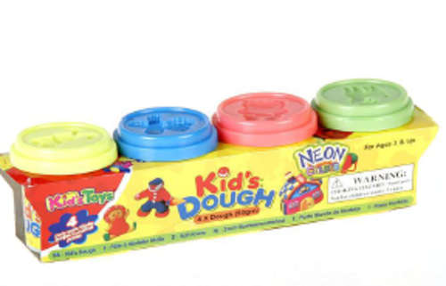 4 POTS KIDS DOUGH, NEON COLOUR LOTS OF FUN!!!!!!