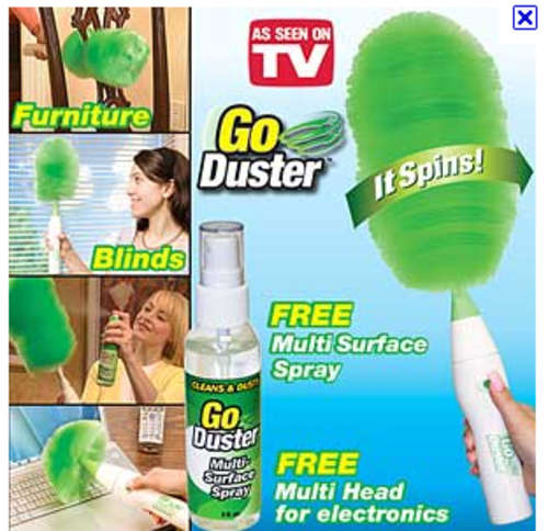 GO DUSTER, MAKES DUSTING FAST, EASY & FUN!!!!!!!! AS SEEN ON TV