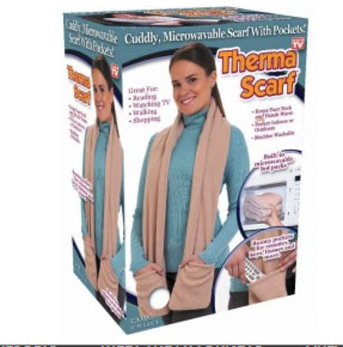 THERMAL SCARF WITH POCKETS AND MICROWAVABLE HEAT PACK!!!!!!!! A MUST HAVE!!! AS SEEN ON TV
