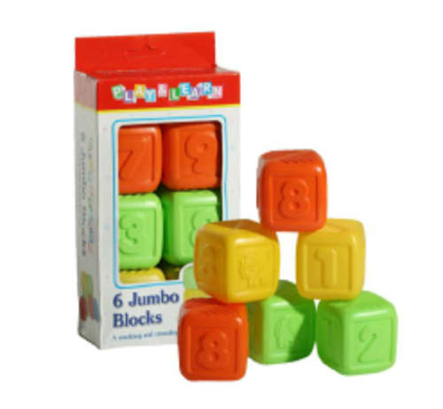 PLAY & LEARN 6 JUMBO BLOCKS, A MUST HAVE!!!!!!!!!!!