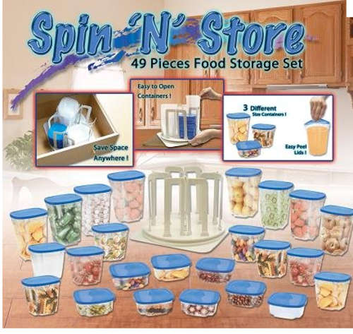 SPIN N STORE 49 PIECE FOOD STORAGE SET AS SEEN ON TV