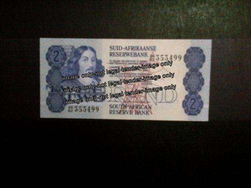 SOUTH AFRICAN DE KOCK TWO RAND UNCIRCULATED BANKNOTE