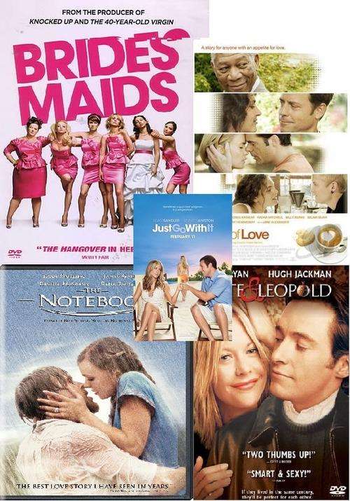5x Romantic & Comedy DVD's