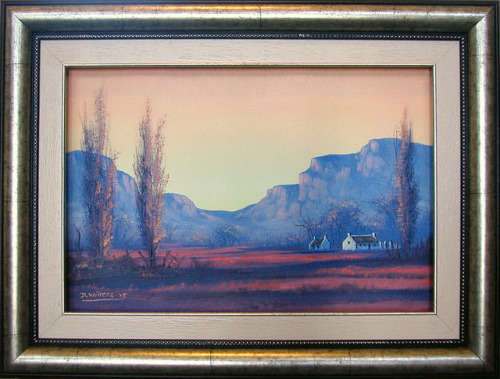 SUPERB!! ORIGINAL OIL BY THE LATE DANE WILLERS - WINELANDS DAYBREAK. GALLERY PRICE:R4500.00