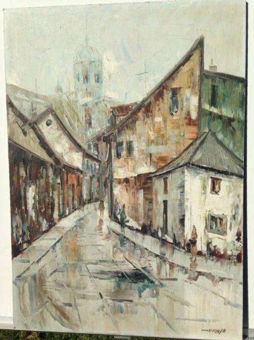 STUNNING IMPRESSIONIST COASTAL SCENE OIL ON BOARD